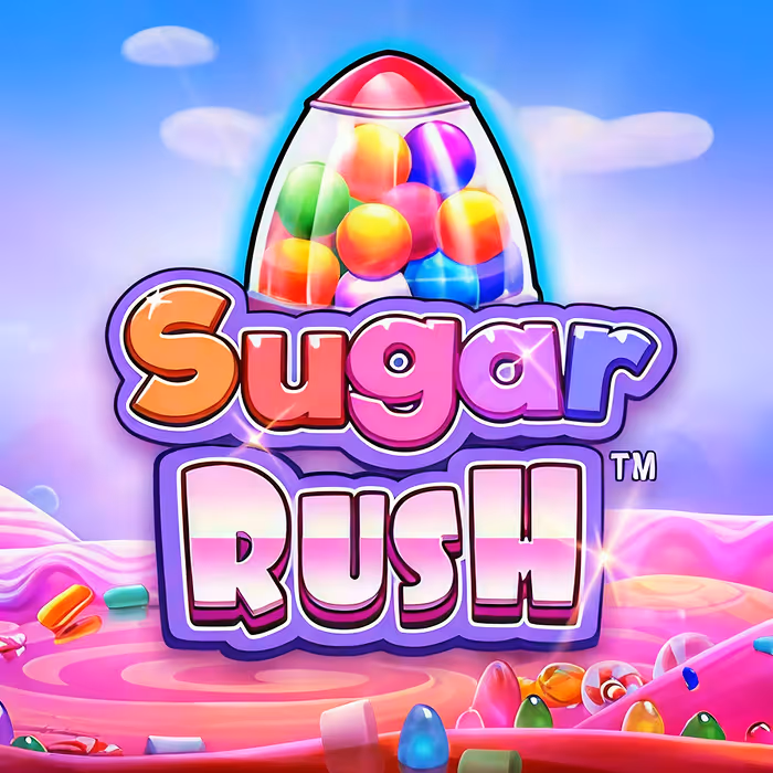 Sugar Rush slot game with sweet candy theme and cluster pays feature for exciting wins